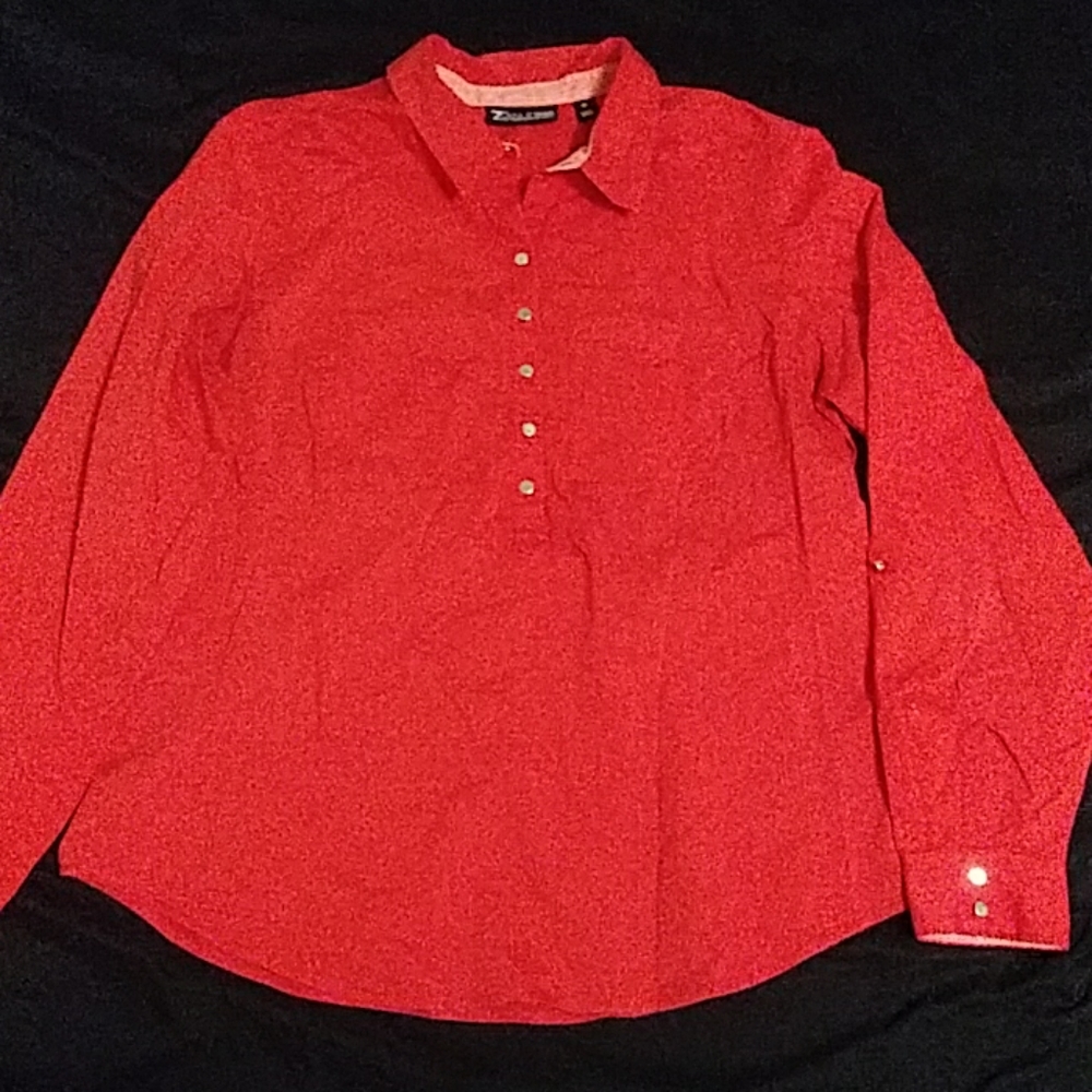 7th Avenue Red Medium Button Down Partial Used